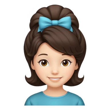 brunet kid with Bouffant sticker