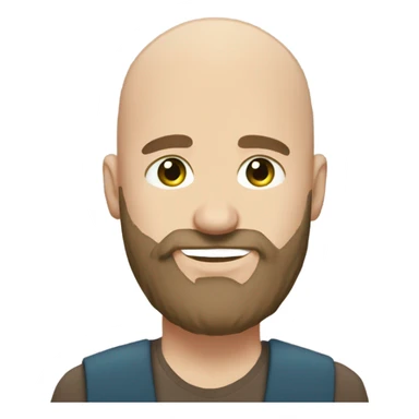 bald bearded guy green eyes hug long curly brown hair white girl sticker