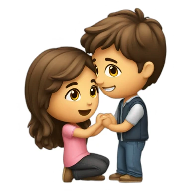 A boy propose a cute girl  sticker