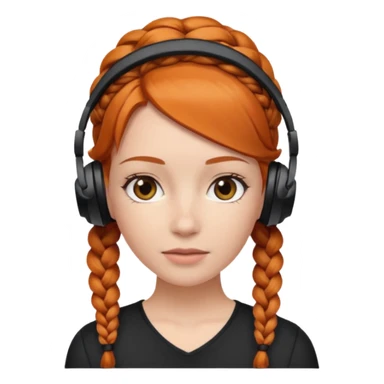 receptionist face braided gingerwith headpset sticker
