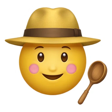 Un emoji rond jaune qui sourit avec un capeau de poète sticker
