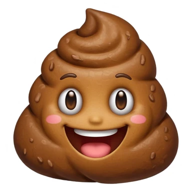 poop with a face sticker