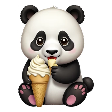 Panda eating ice creámoos sticker