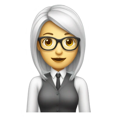 PROFEORA DE COMPUTO CON INTELIGENCIA ARTIFICIAL Y CON LENTES CAB ELLO LARGO sticker