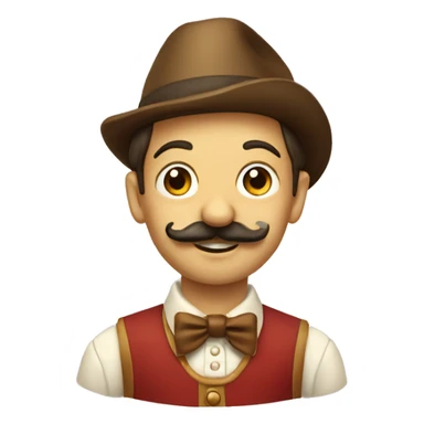 Pinocchio with mustach sticker