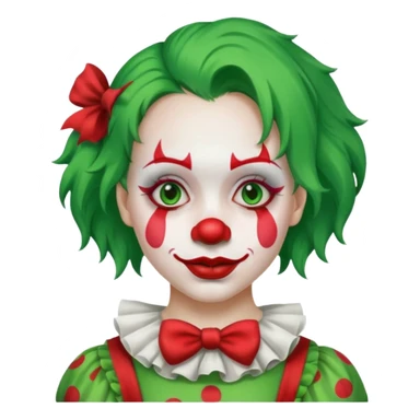 girl clown with green hair sticker
