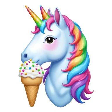 unicorn eating ice cream  sticker