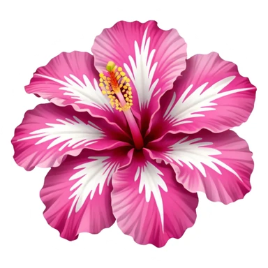 pink and white hibiscus sticker