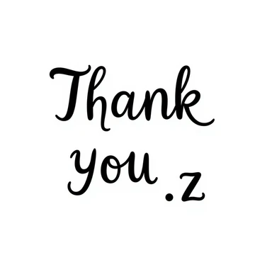 hand drawn 'Thank You' text with decorative elements, doodle style sticker