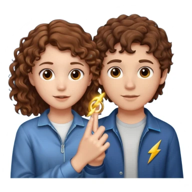a 15 year old girl with brown curly hair but she has lightnings in it with a brown haired boy who gave her a promise ring sticker