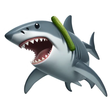 Shark eating a pickle sticker