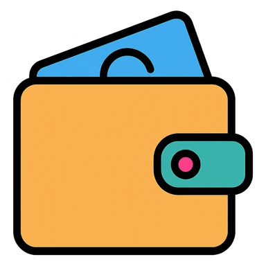colored wallet icon sticker