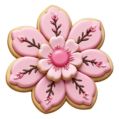 Cherry blossom shaped cookies sticker
