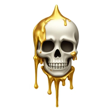 Skeleton made of melting gold sticker