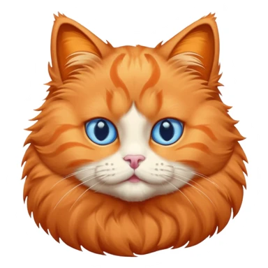 orange puffy cat with blue eyes sticker