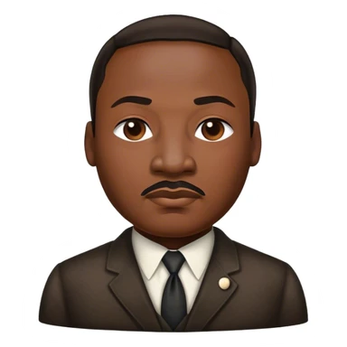 Cinematic Realistic Martin Luther King Jr. Portrait Emoji, depicted as a compassionate determined civil rights leader in period attire with a powerful gaze, rendered with rich textures and inspiring dynamic lighting that captures his historic legacy. sticker