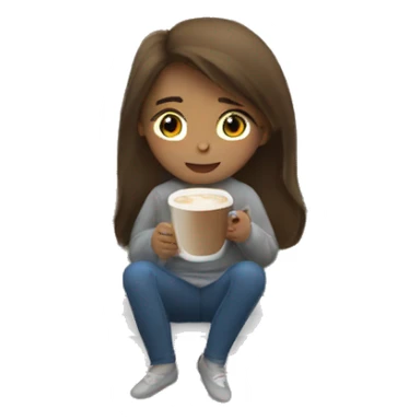 girl sitting in the window drinking coffe  sticker