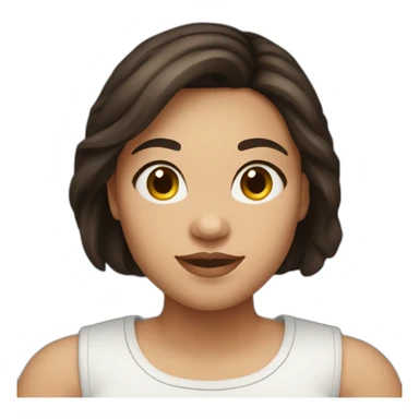 21 year old female chubby cute dark brown hair sticker