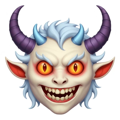 a sleep demon, with horns and a sinister grin sticker
