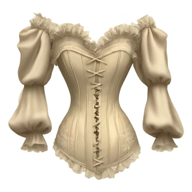 vintage rococo light beige corset with sleeves  sticker