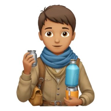 Boy + scarf + canteen,Desert Nomads. sticker