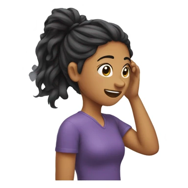 Girl pulling her hair sticker