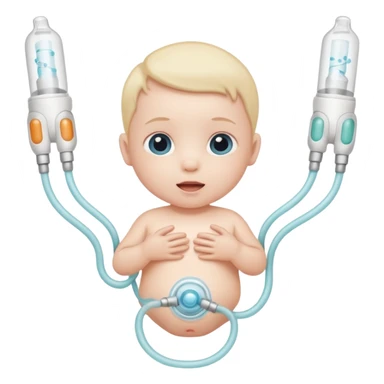 Baby with umbilical tubes sticker