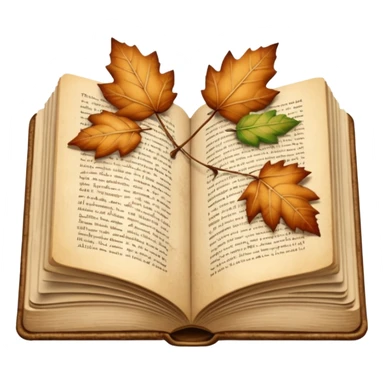 beige autumn open book with leaves on it sticker