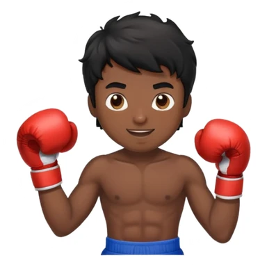 black haired wavy guy boxing happy sticker