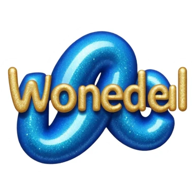The word wonderful with glitter sticker