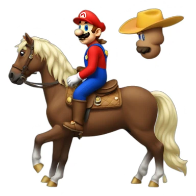 Mario qui fait du cheval sticker