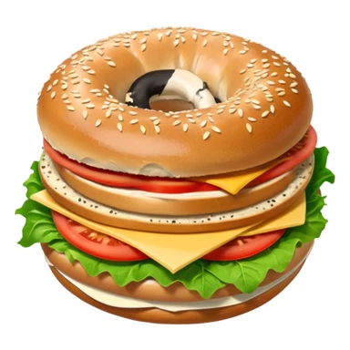 Bagel Sandwich in 5–20° gentle bird’s-eye angle sticker