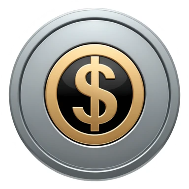 gray dollar sign SYMBOL in circle sticker