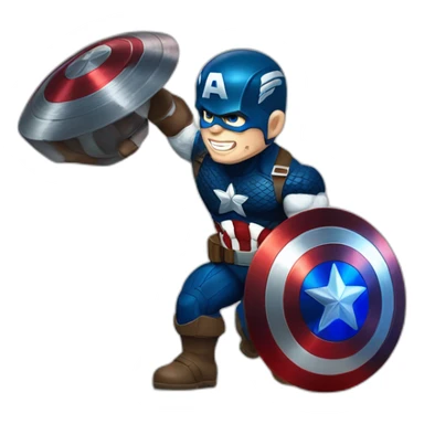 Captain America qui fait de la musculation sticker