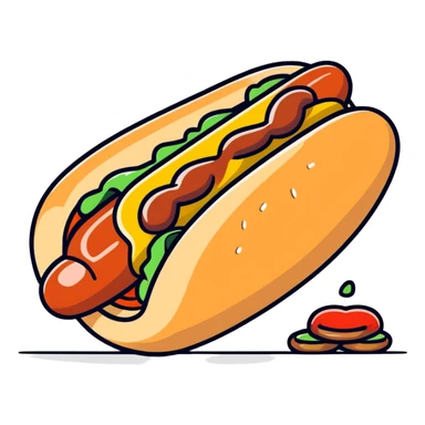 A hot dog taking its bun off sticker