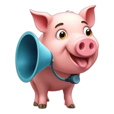 pig with loudspeaker sticker