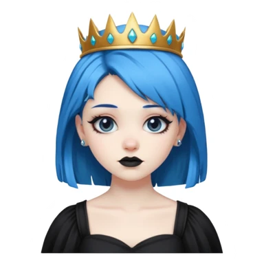 blue haired goth princess sticker