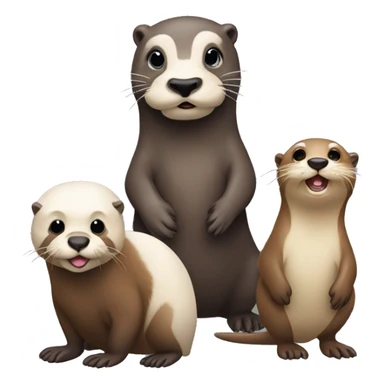 Drei Tiere Otter, Eule, Schaf  sticker