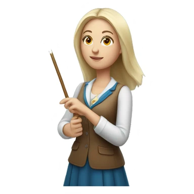 A Ukrainian female teacher holds a magic wand in her hand sticker
