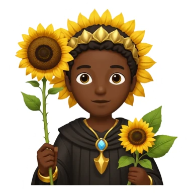 black god with sunflower, scepter sticker