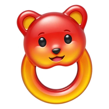 emoji de gomitas en forma de aro color rojo y amarillo sticker