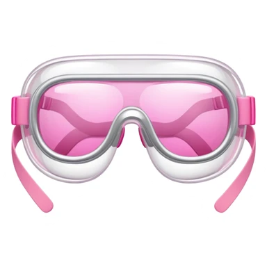 protective glasses with pink lenses and adjustable safety strap, elastic band sticker