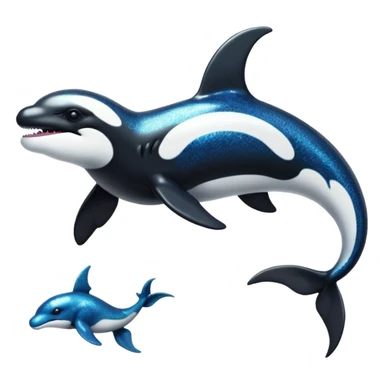 Black and white smooth shiny oily glossy glittery orca-dragon-reptilian-Draco-salandit-hybrid-fusion-creature sticker