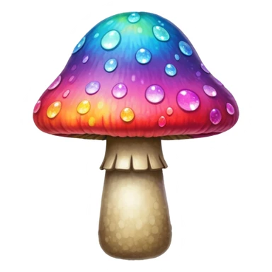 Tie dye mushroom with sparkles around it sticker