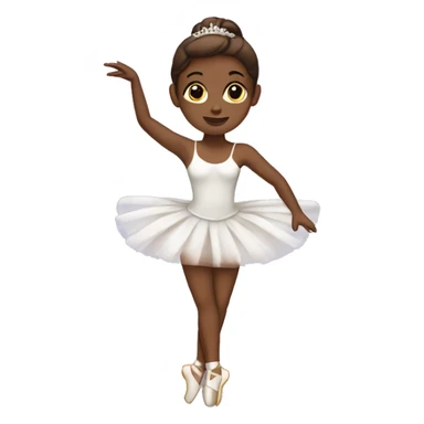 Brown ballerina white tutu sticker