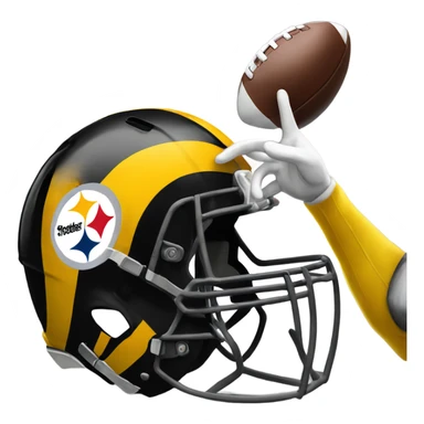 Steeler helmet high-fiving another Steelers helmet sticker