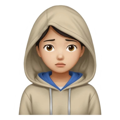 South Korean female college student with a worried face (melange hoodie) sticker