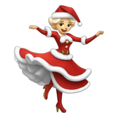 white mrs santa claus dancing sticker