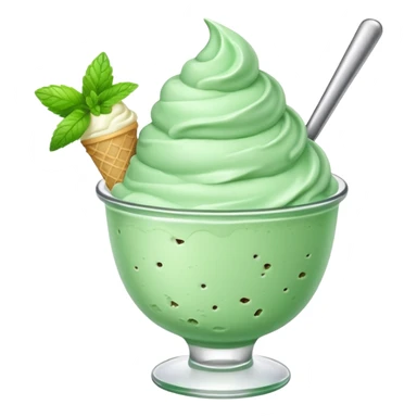 cup mint ice cream sticker