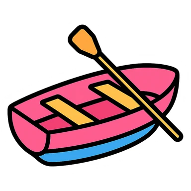 modern pink rowing boat sticker